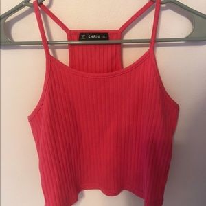 Pink cropped tank top